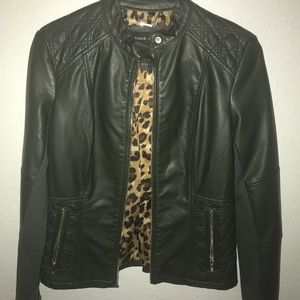 Black Rivet Olive Green Leather Jacket